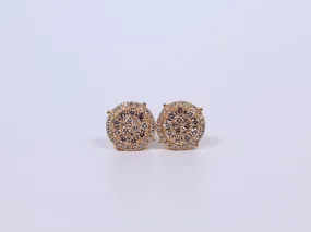 10K Yellow Gold Round Earrings .850Ctw