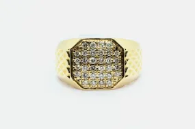 10k Yellow Gold Square Cluster Ring