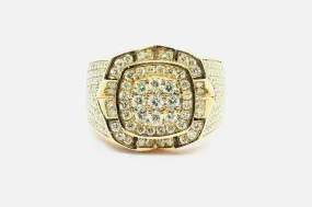 10K Yellow Gold Square Cluster Ring