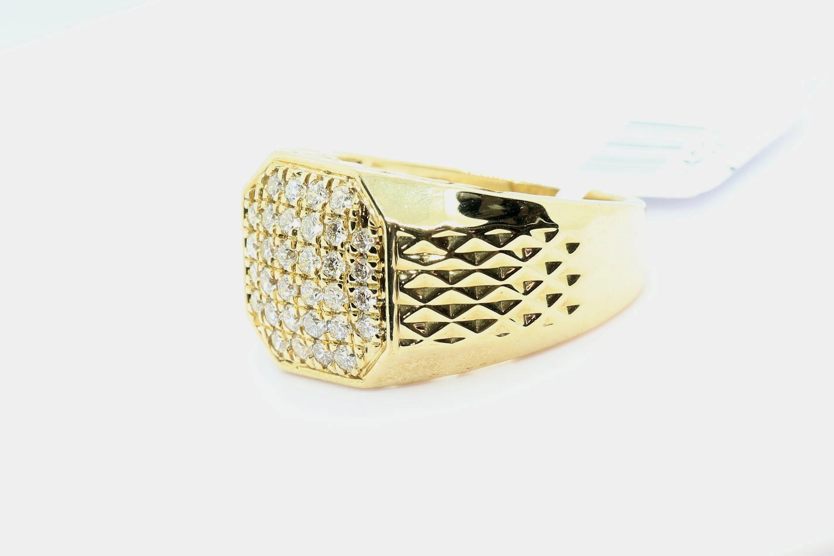 10k Yellow Gold Square Cluster Ring