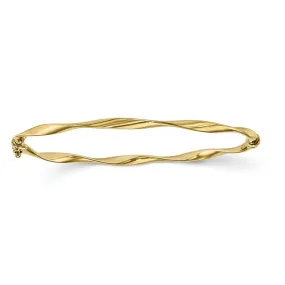 10k Yellow Gold Twisted Women's Bangle Bracelet, 7.75