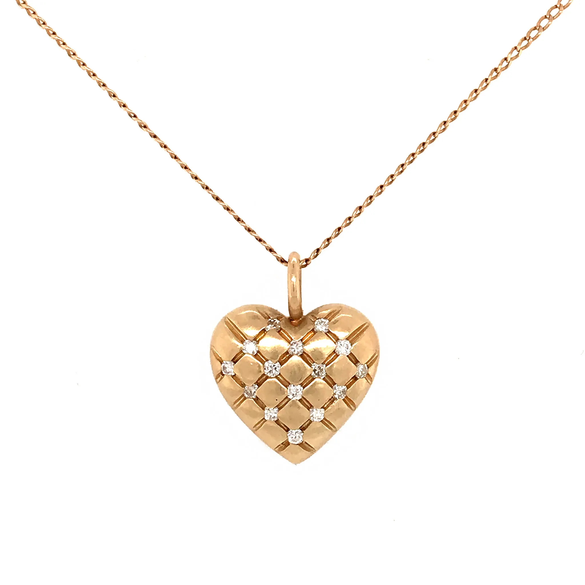 14k Gold Diamond Heart Pendant