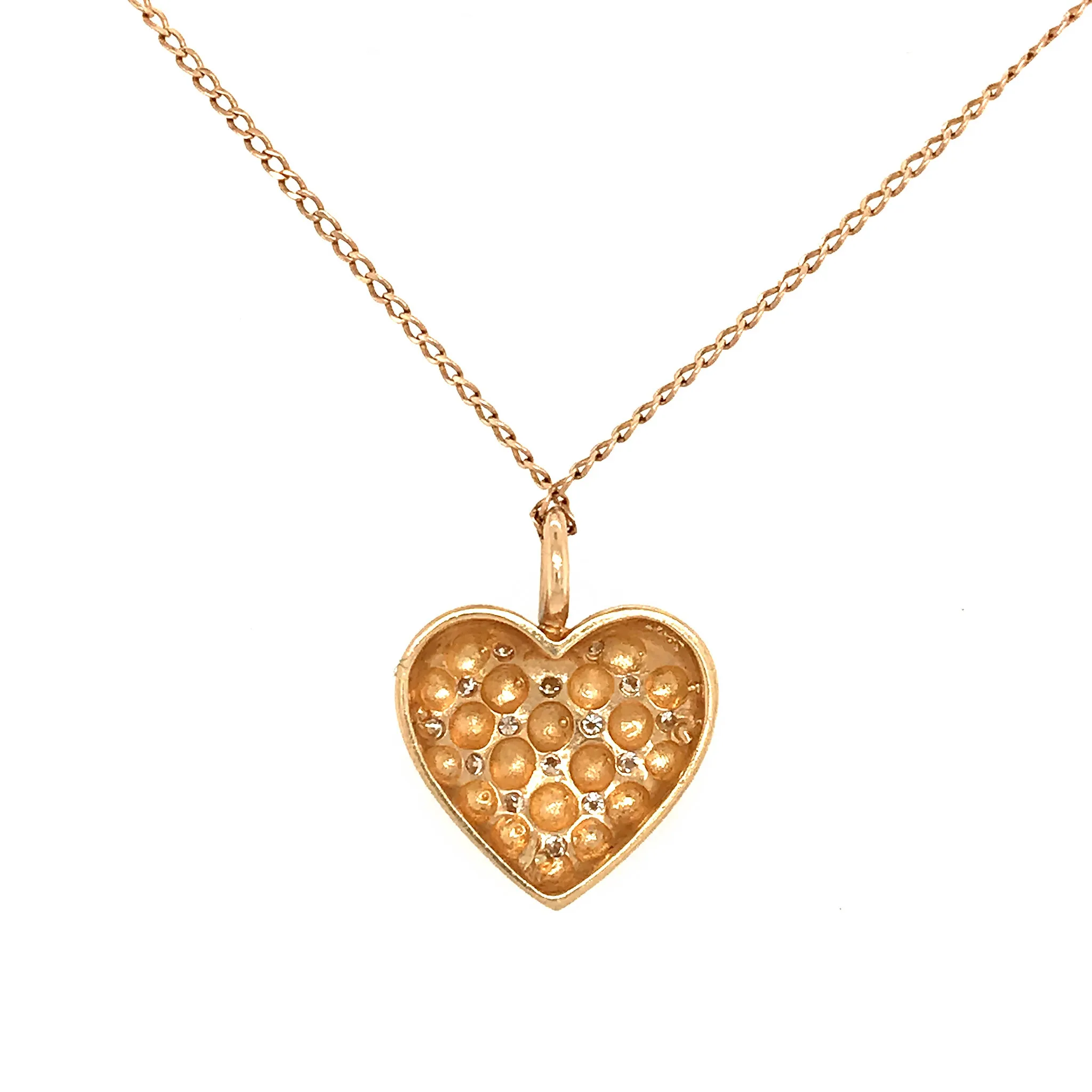 14k Gold Diamond Heart Pendant