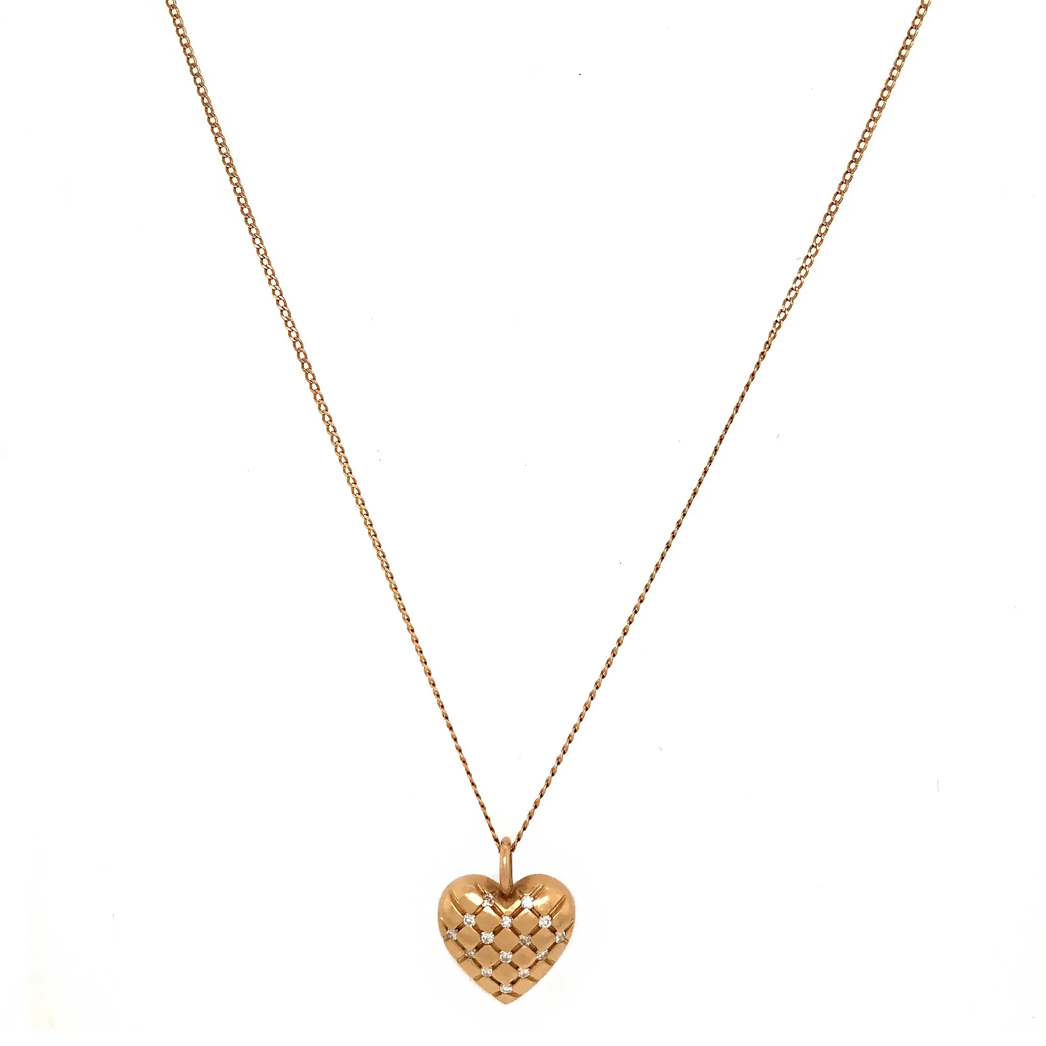 14k Gold Diamond Heart Pendant