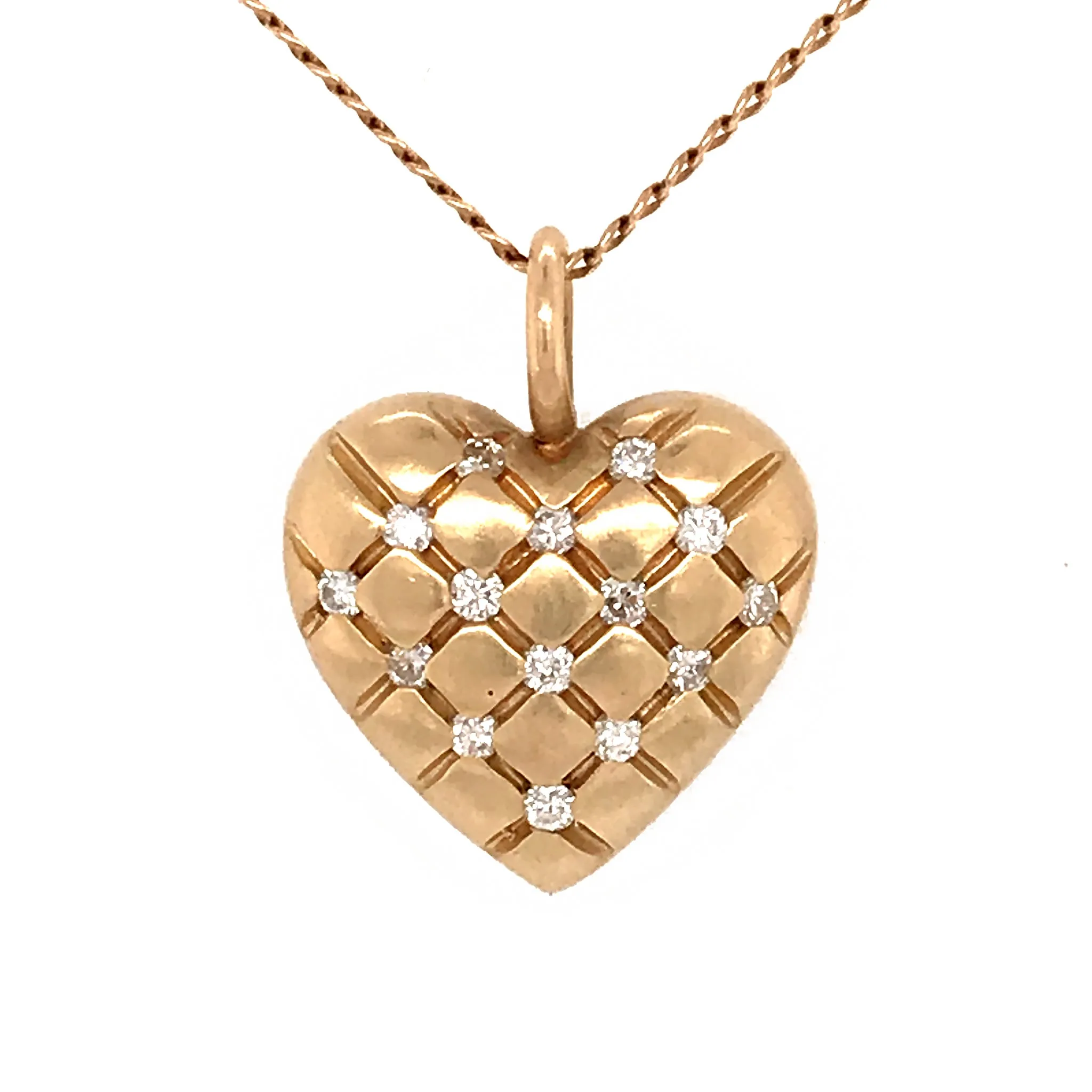 14k Gold Diamond Heart Pendant