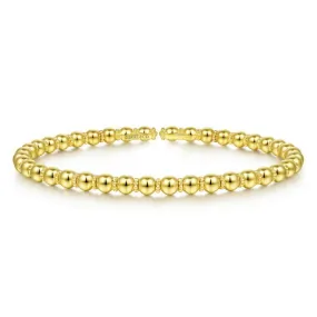 14K Yellow Gold Beaded Bangle