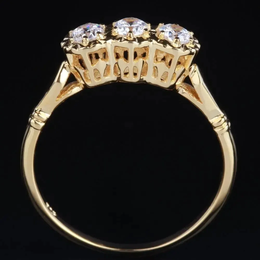 14k Yellow Gold Vintage / Unique Moissanite Ring 0.3ct Total