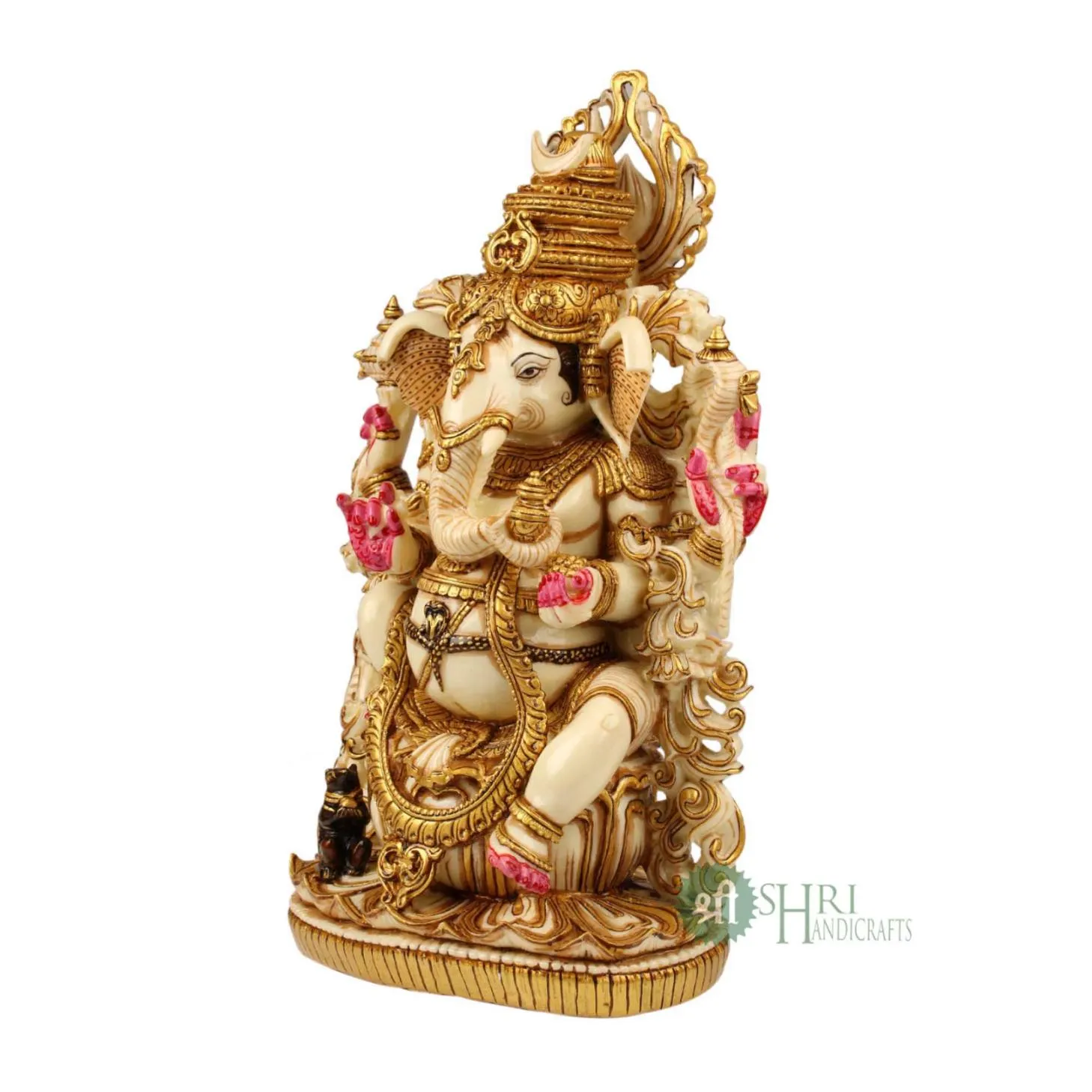 15" GANESHA SITTING GOLD PAINTING