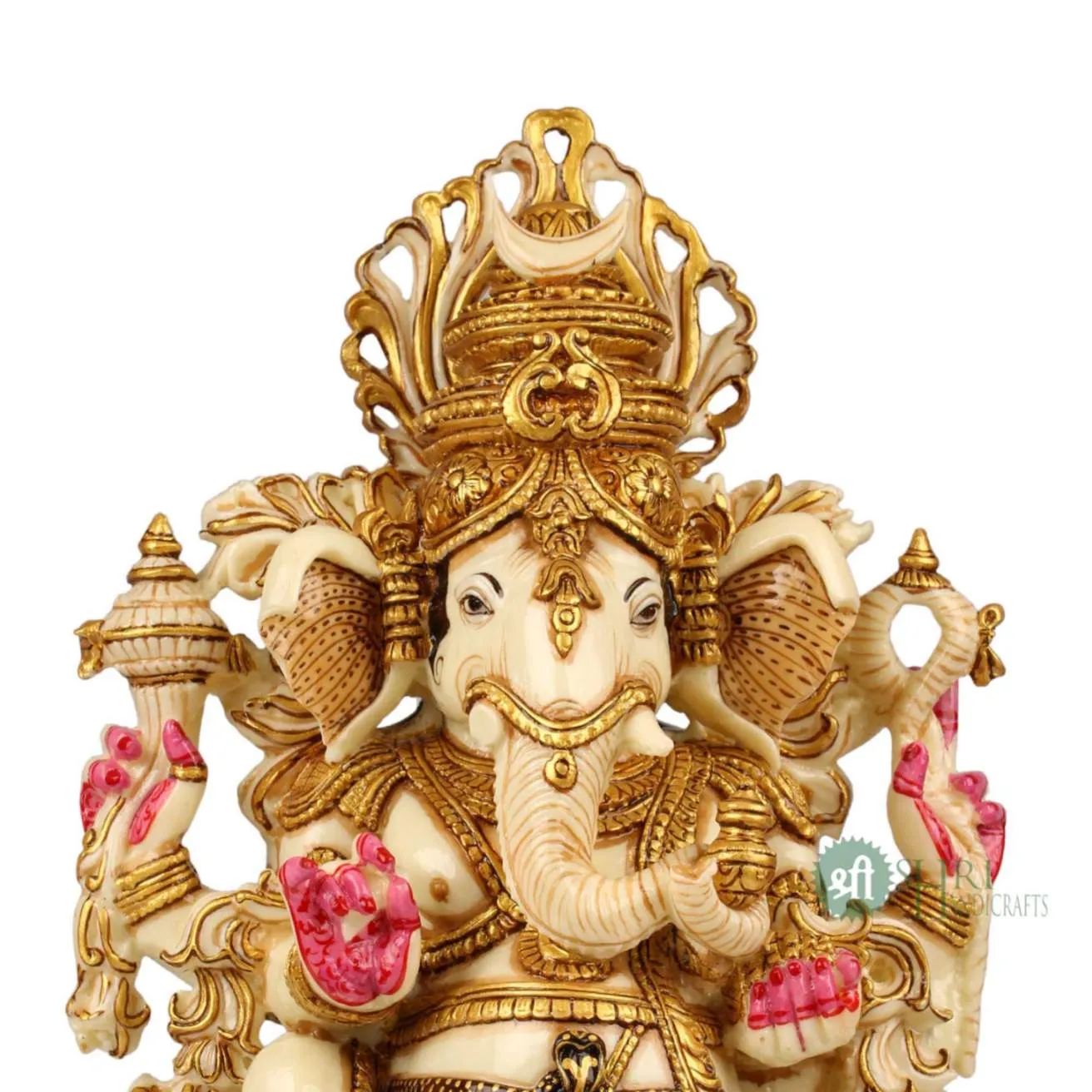 15" GANESHA SITTING GOLD PAINTING