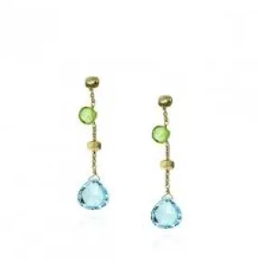 18K Yellow Gold & Mixed Stone Short Drop Earrings  OB1430 MIX01