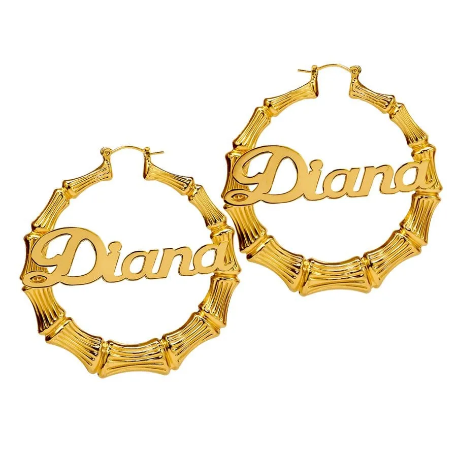 2 Bamboo Name Earrings