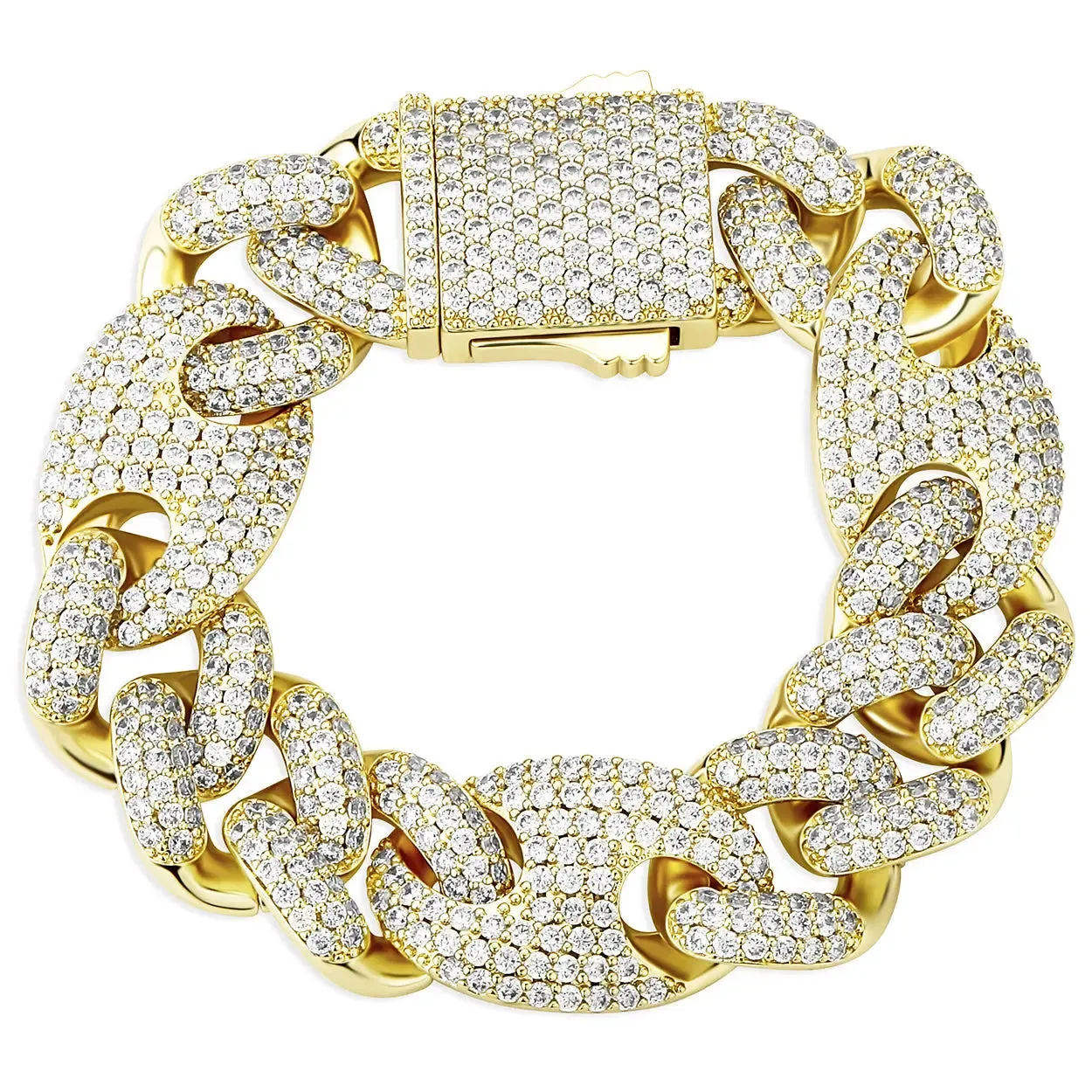 20mm Miami Cuban G-Link Bracelet in Yellow Gold