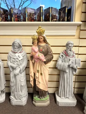 28 Our Lady of Mt. Carmel Full Color Concrete Outdoor Statue.  ITEM CANNOT BE SHIPPED.