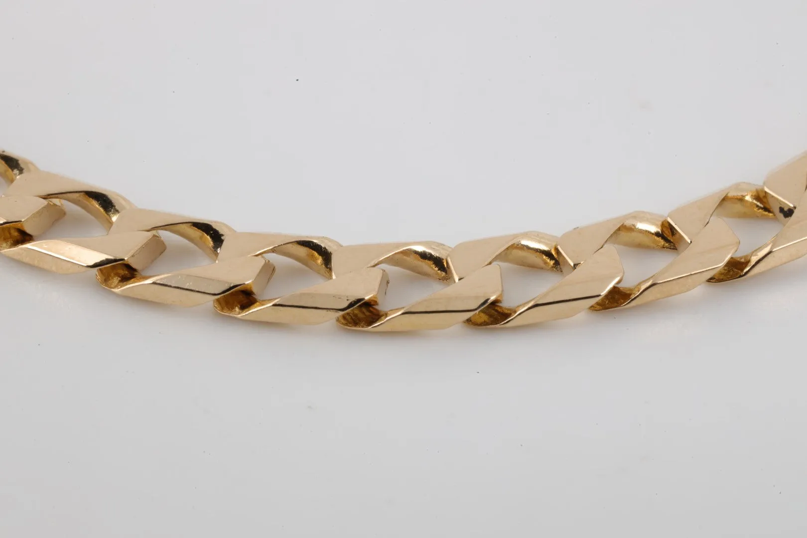 8'' 14k Yellow Gold Diamond Cut Curb Link Bracelet (11.66g.)