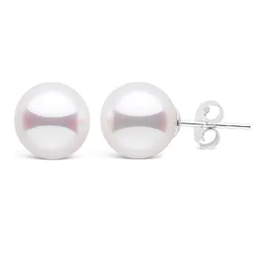 9.0-9.5 mm White Akoya AAA Pearl Stud Earrings