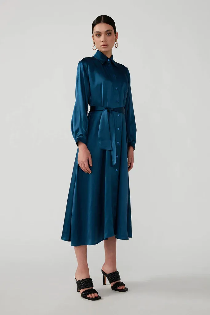 Abeem Shirt Dress in Teal