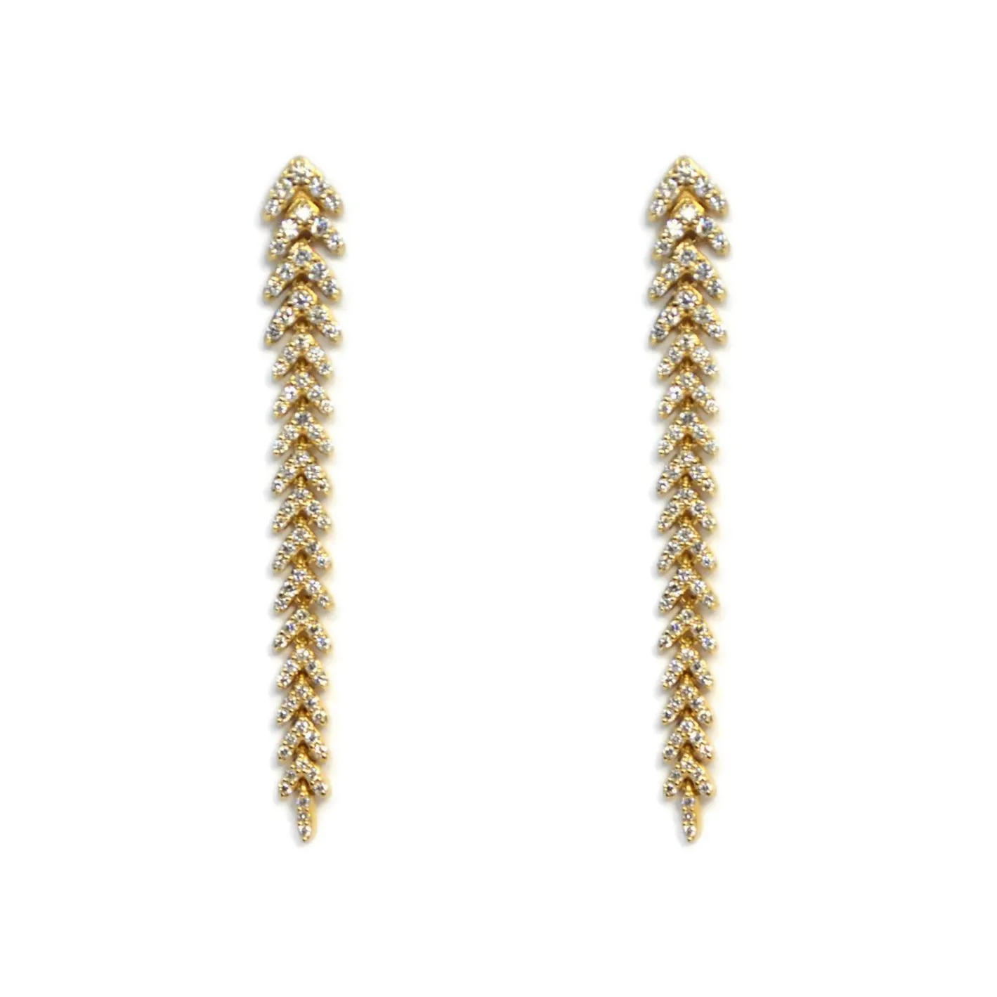 AFJ Diamond Collection - Diamond Drop Earrings, 18k Yellow Gold