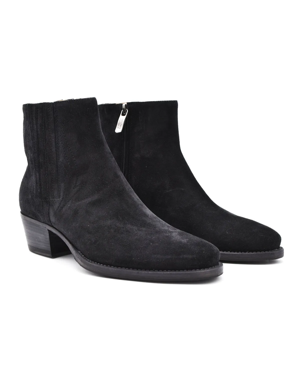 Alberto Fasciani Black Suede Almond Toe Booty