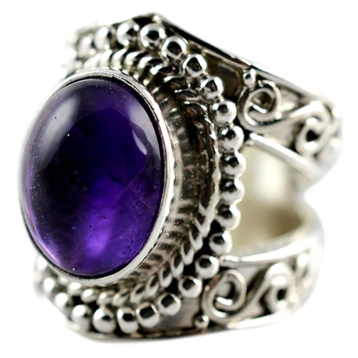 Amethyst 925 Solid Sterling Silver Handmade Ring for Women