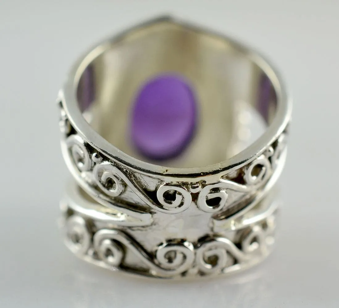 Amethyst 925 Solid Sterling Silver Handmade Ring for Women