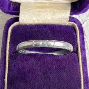 Art Deco Patterned Platinum Wedding Band, Size 12 1/2