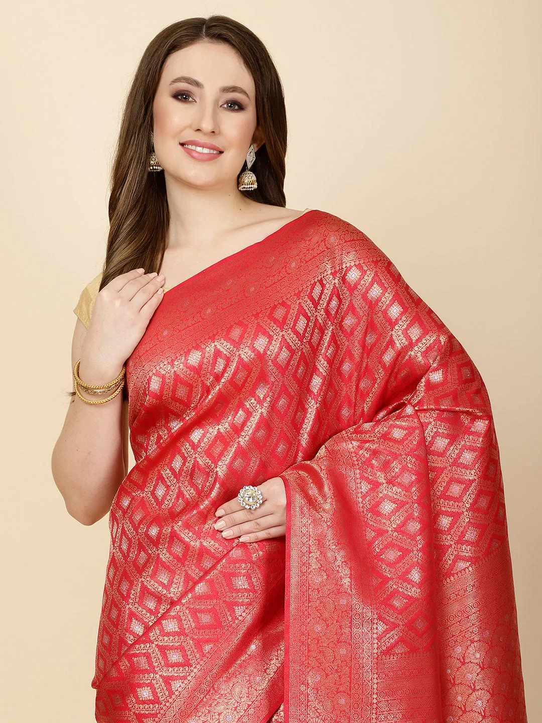 Art Handloom Plain Zari Border Woven Saree