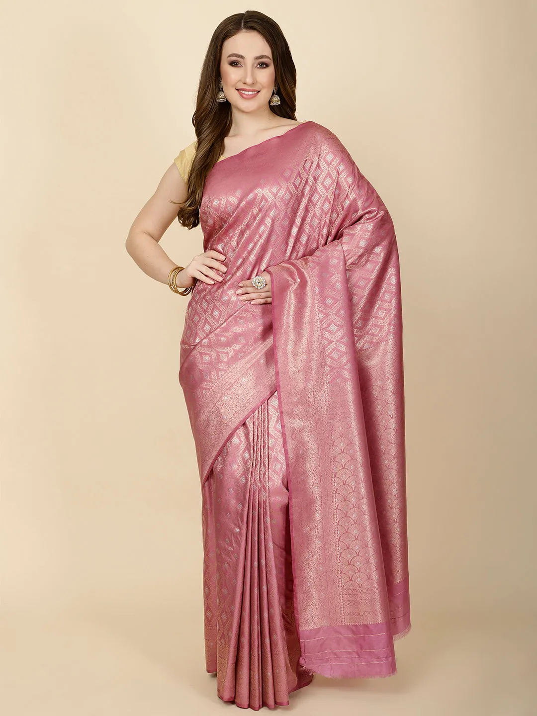 Art Handloom Plain Zari Border Woven Saree