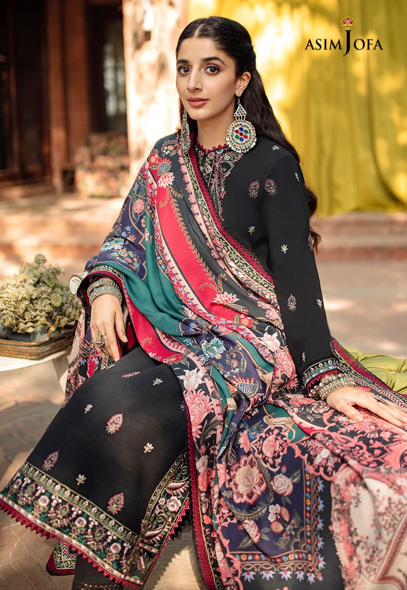 Asim Jofa "Asra" Unstitched Printed Shawls Black (AJW-07)