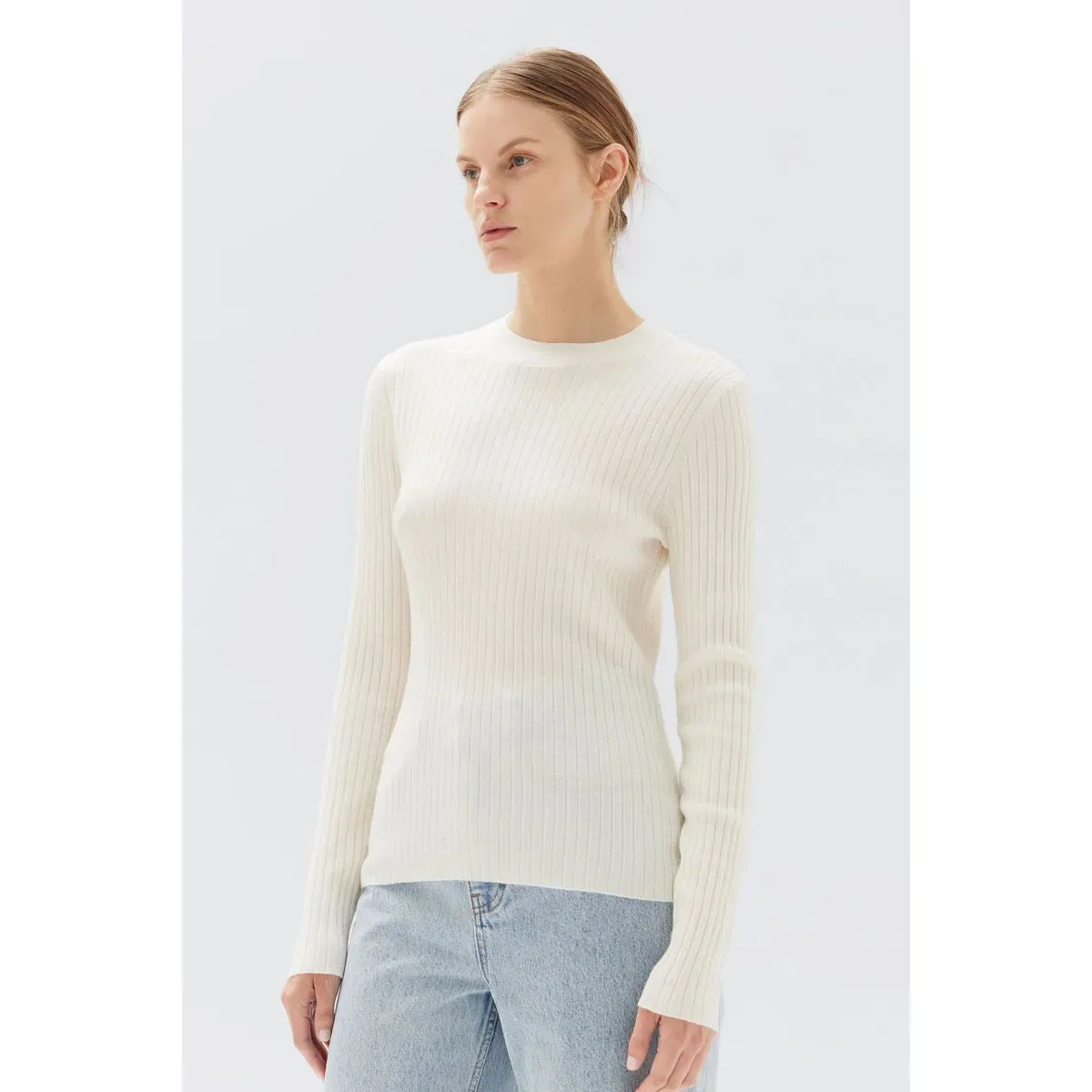 Assembly Label Mia Long Sleeve Knit- Antique White