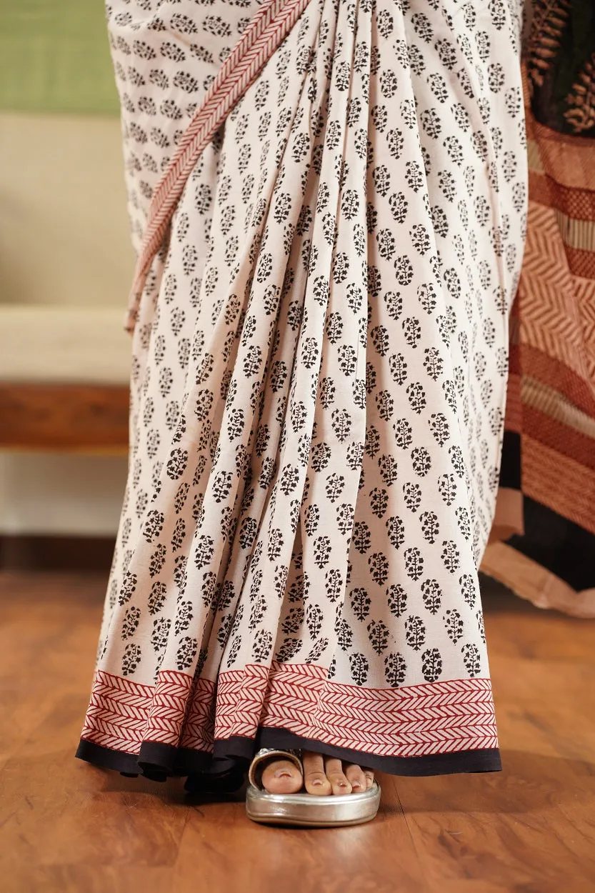 Bagh Hand Block Printed Cotton Saree