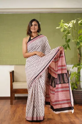 Bagh Hand Block Printed Cotton Saree