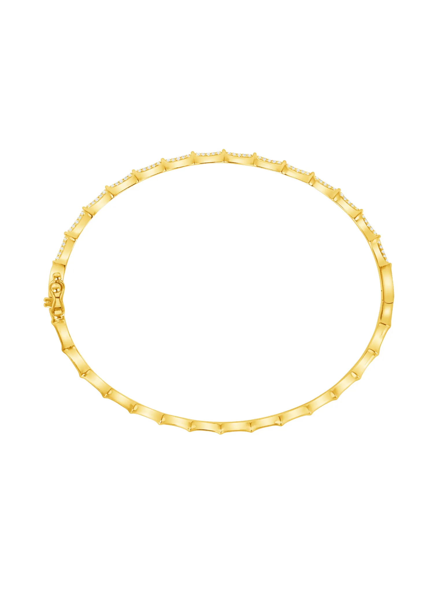 Bamboo Diamond Bangle 14K