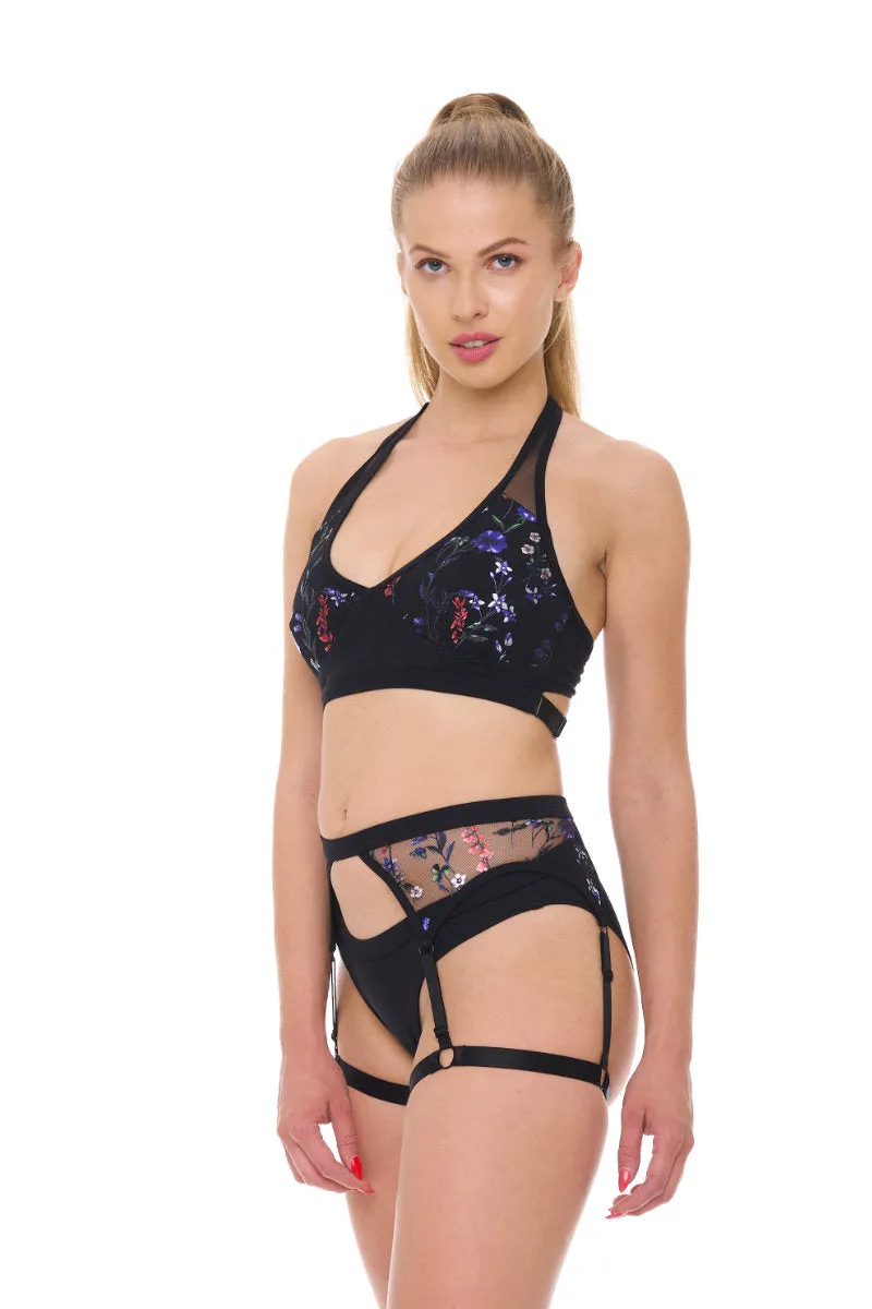 Bandurska Miruna Suspender Accessory - Blue Floral