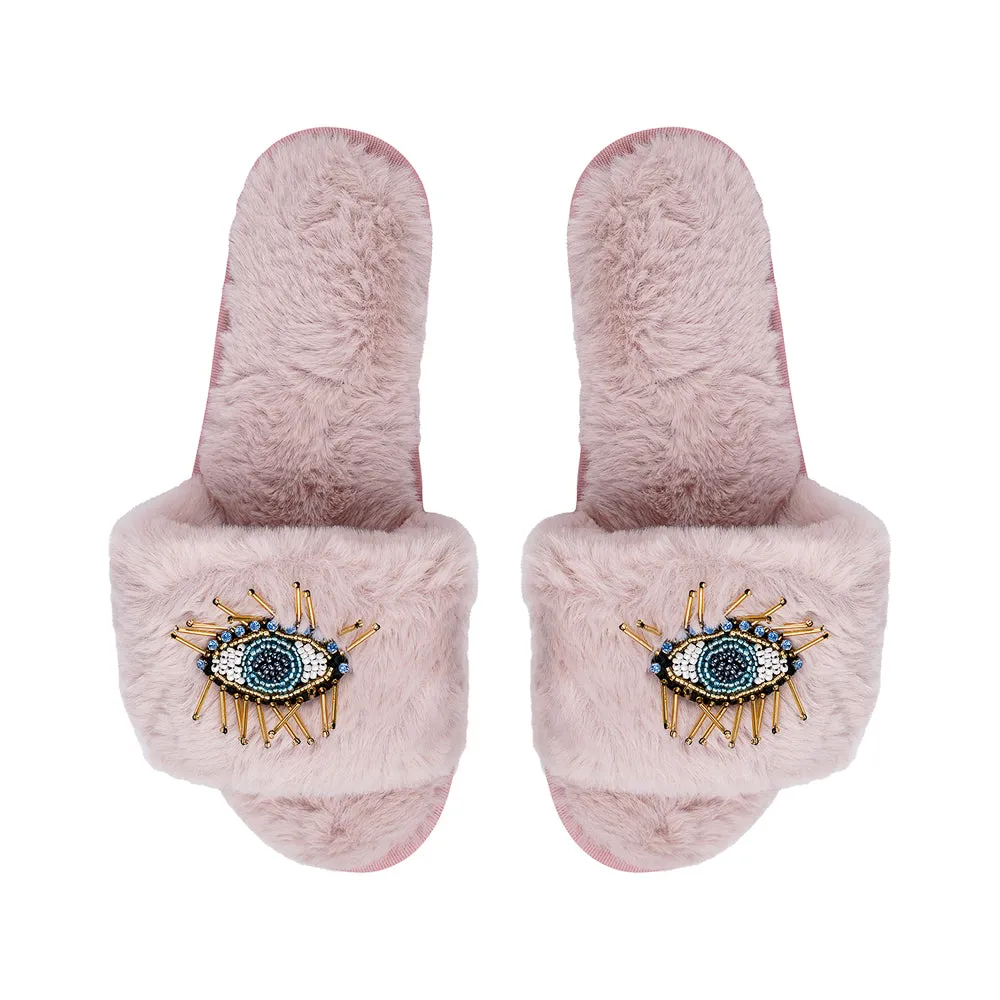 BEADED EVIL EYE SLIPPERS