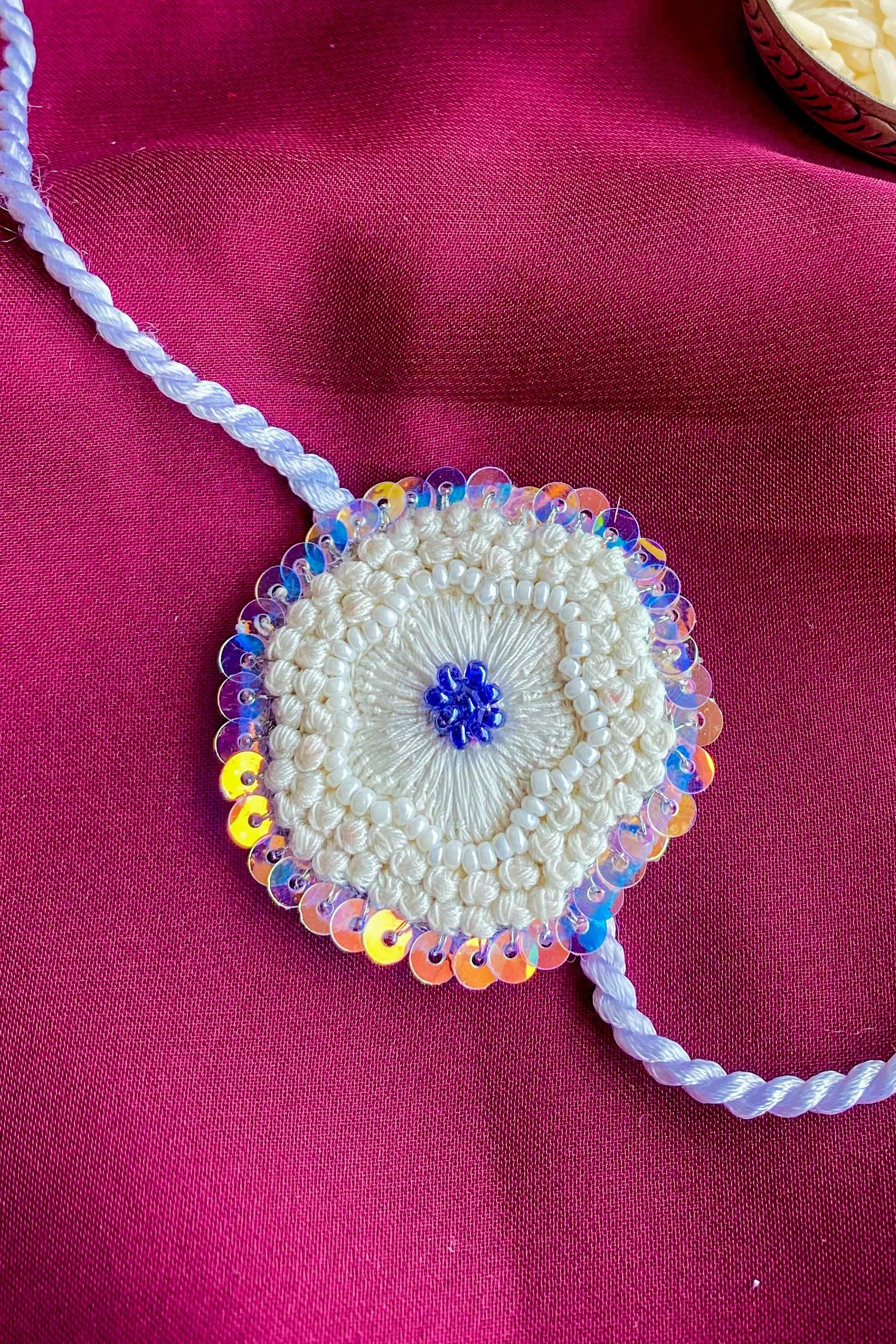 Bellflower Embroidered Rakhi