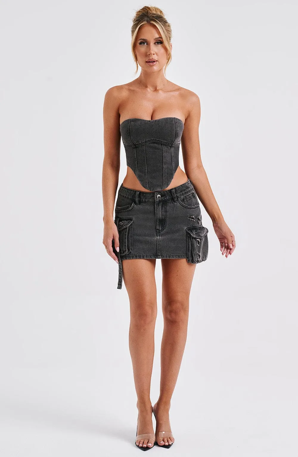 Billie Mini Skirt - Black Wash