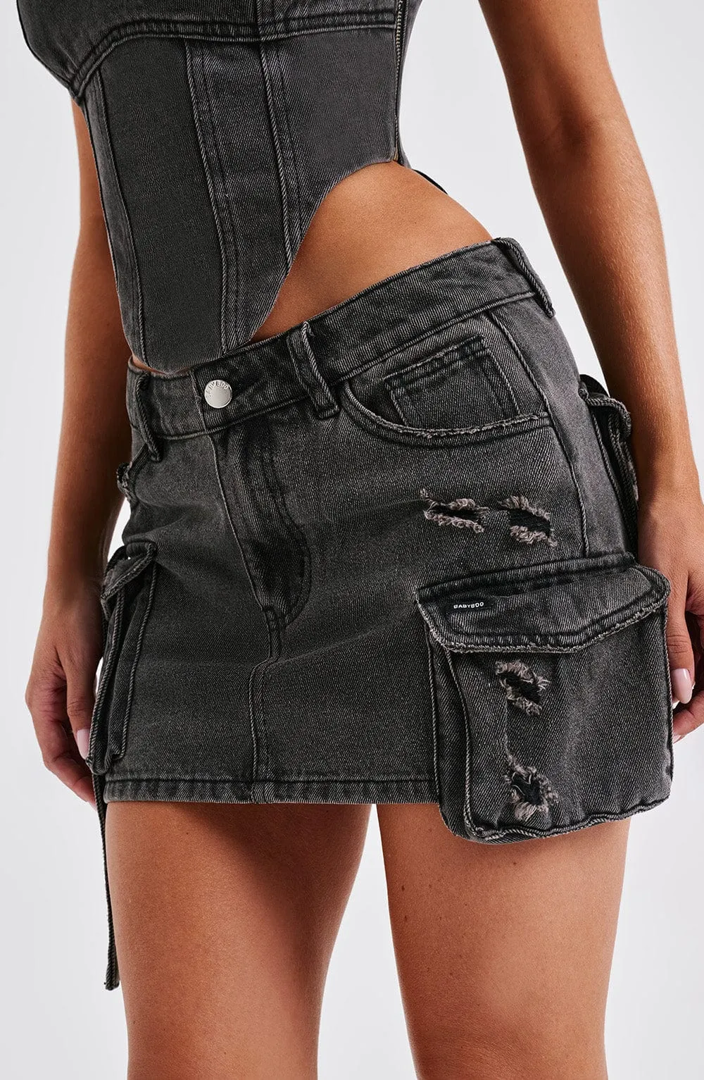 Billie Mini Skirt - Black Wash