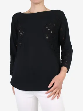 Black floral lace blouse - size IT 40