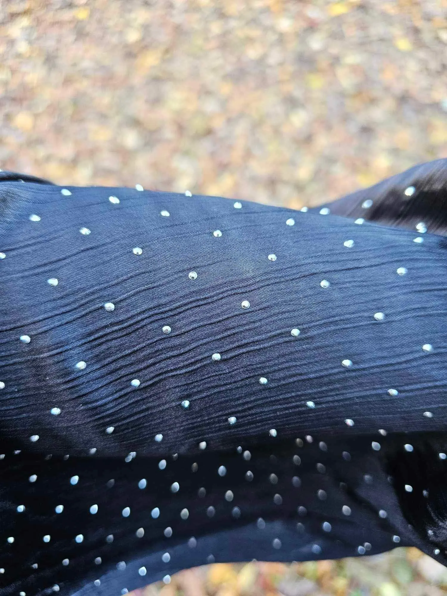 BLACK RHINESTONE SPECK BLOUSE