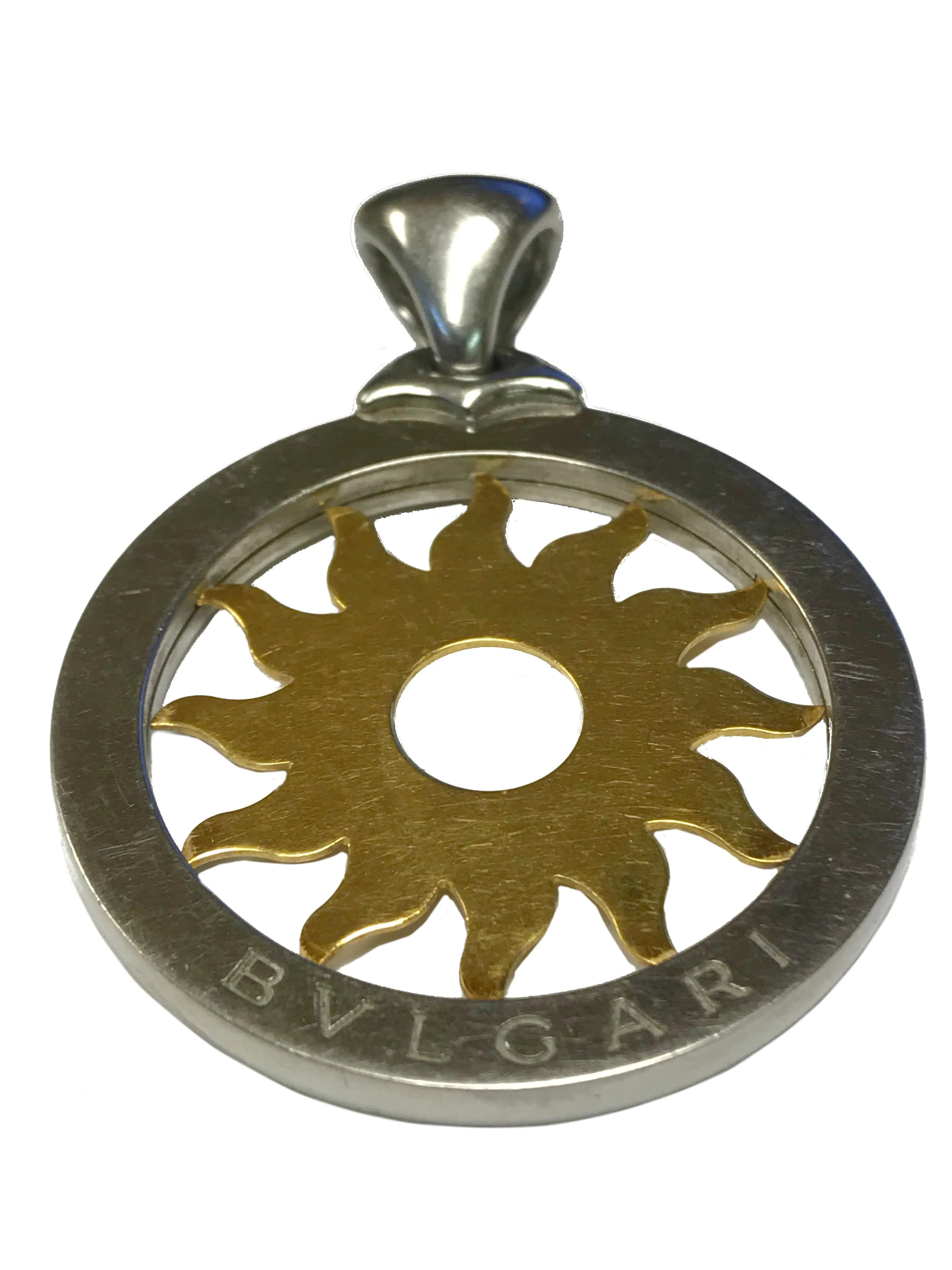 Bvlgari 18k Yellow Gold Tondo Sun Necklace Pendant