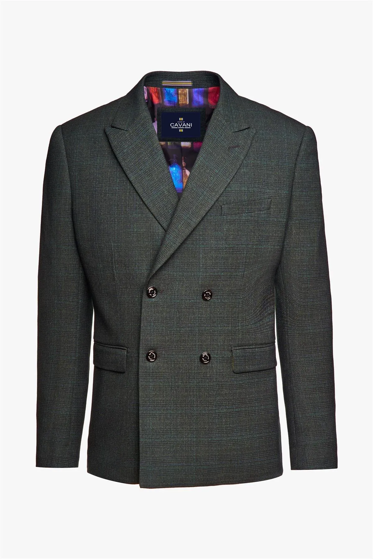 Caridi Olive Double Breasted Blazer