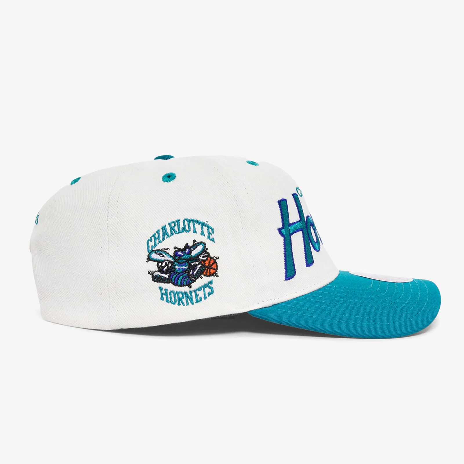 Charlotte Hornets Team Script Deadstock Snapback - Off White