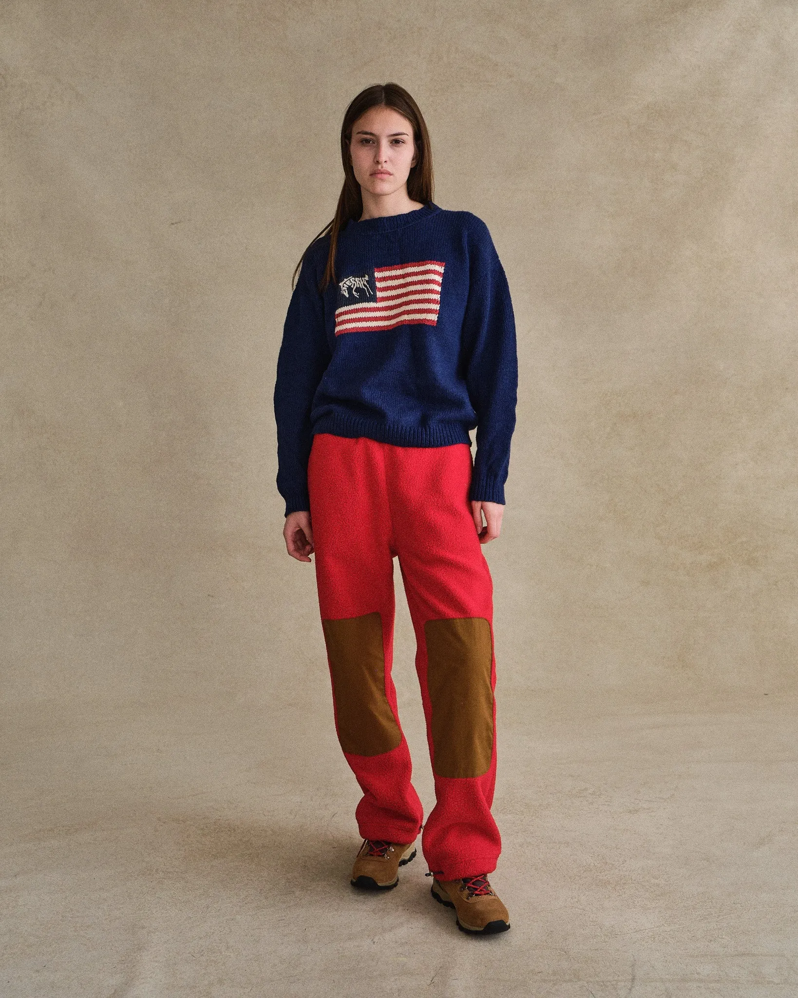 Cherry Flag Knit Crewneck (Navy)