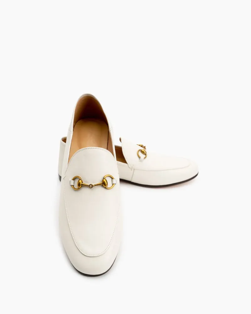 Classic Metal Buckle Leather Loafer