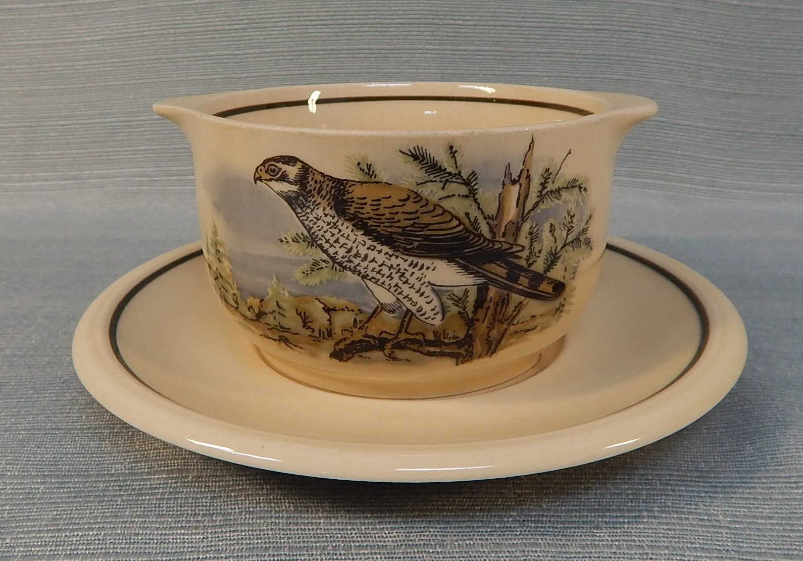 Colditz Hawk Crock Bowls, Saucers and Mugs - 12 Pieces