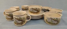 Colditz Hawk Crock Bowls, Saucers and Mugs - 12 Pieces