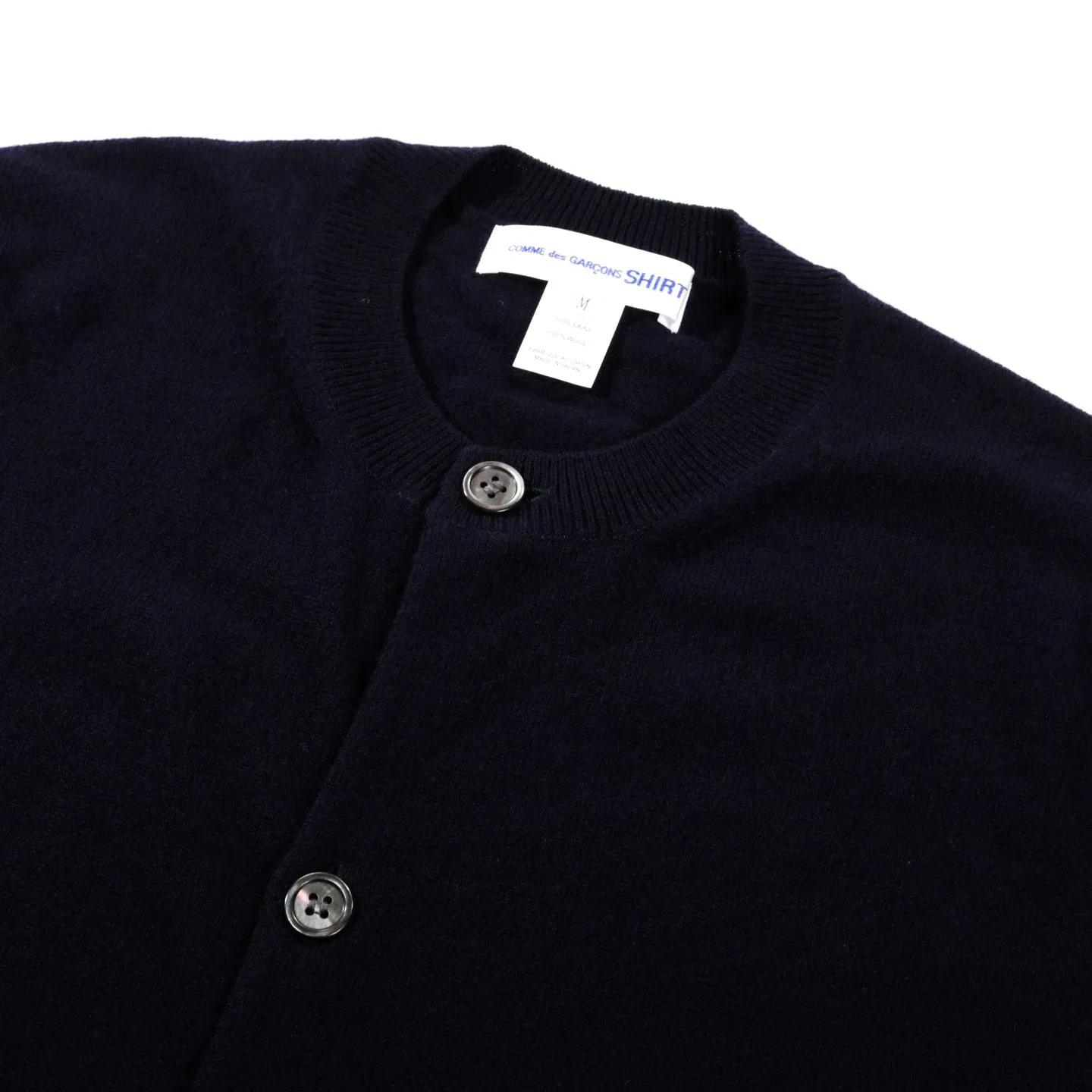 COMME DES GARCONS SHIRT N002 CREW NECK CARDIGAN NAVY