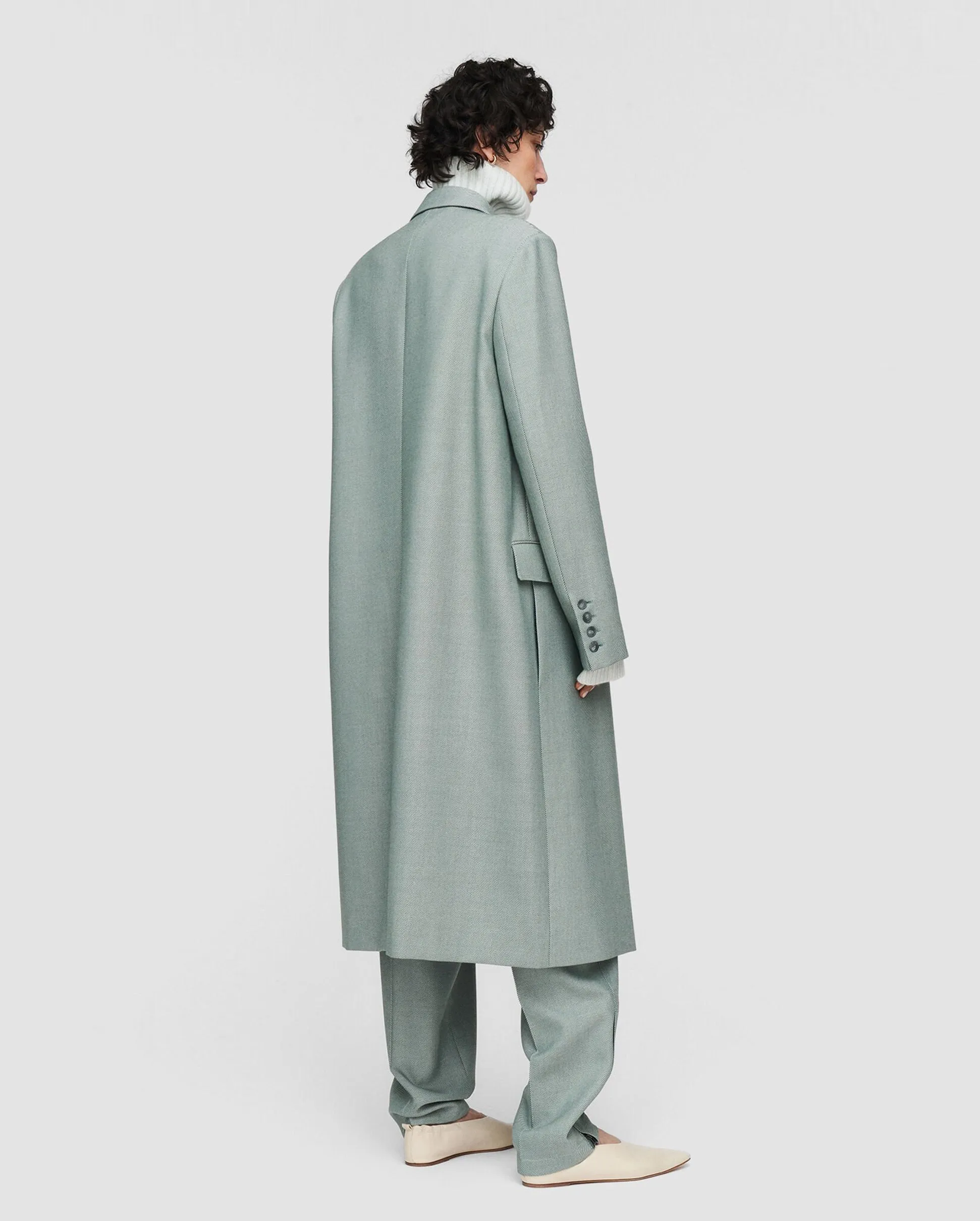 CORNWALL COAT FLUID WOOL / DARK SAGE