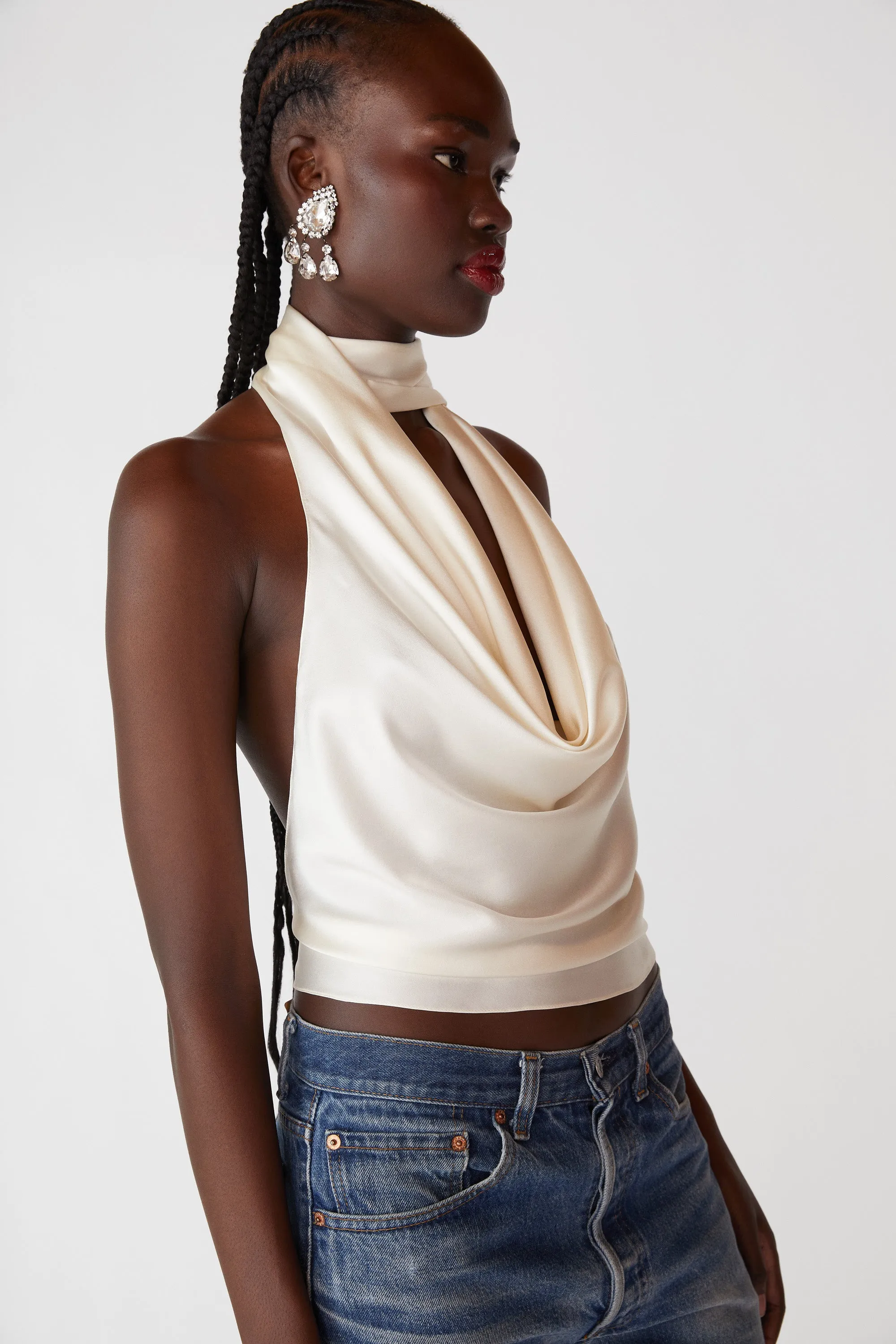 Cowl Neck Halter Top