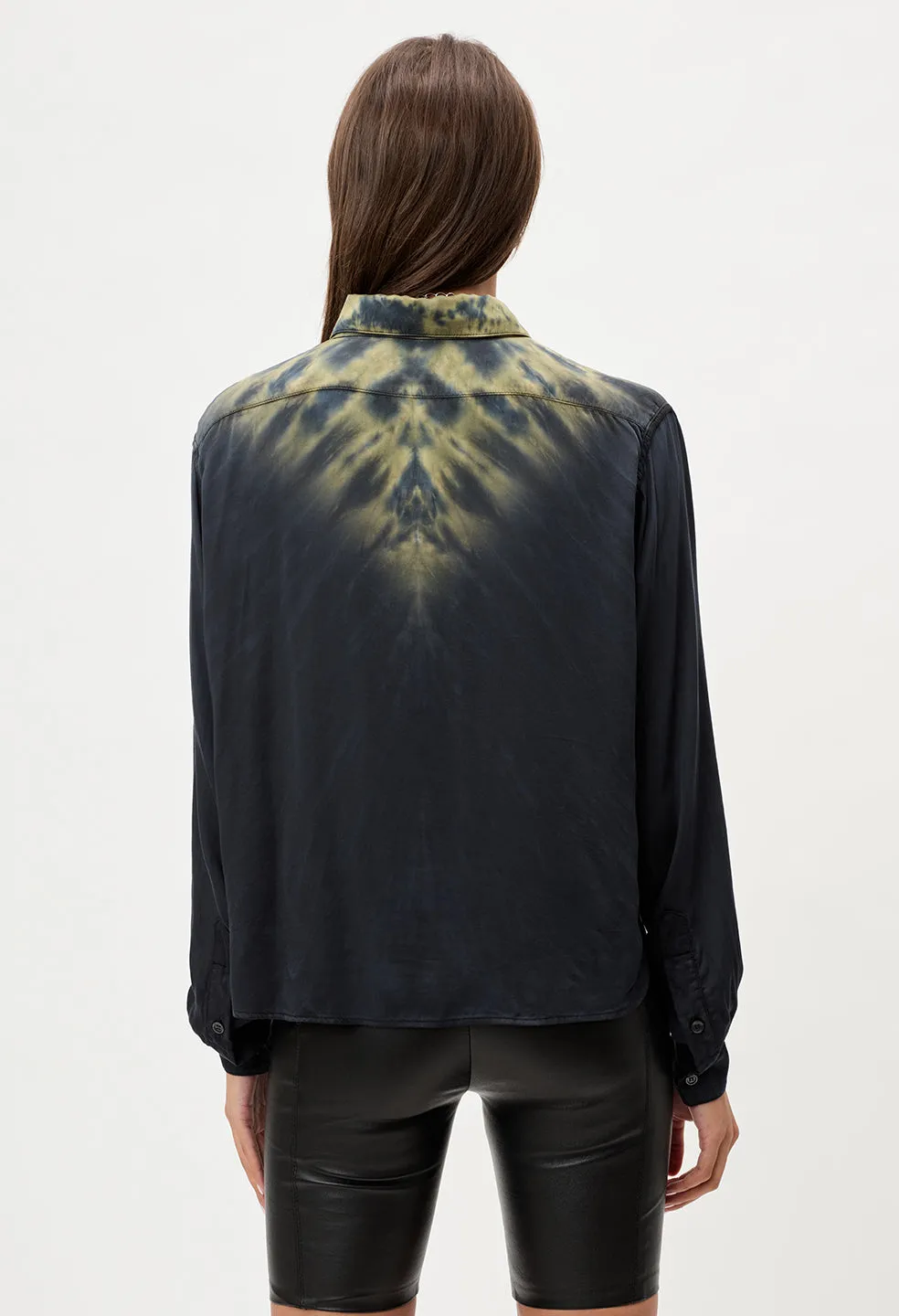 Cropped Jude Blouse / Mineral Tie Dye